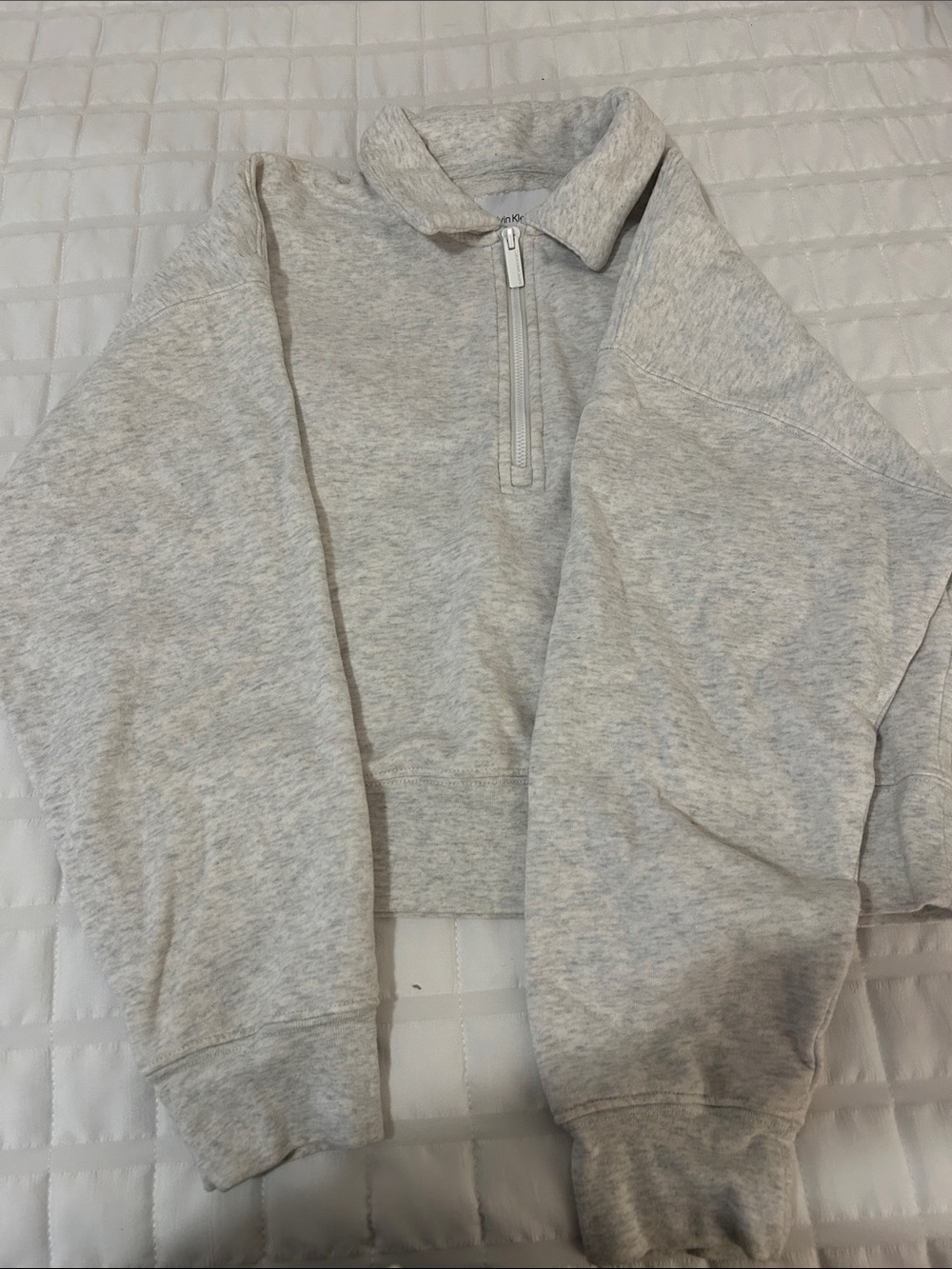 Men's Light Heather Gray Half-Zip Sweater